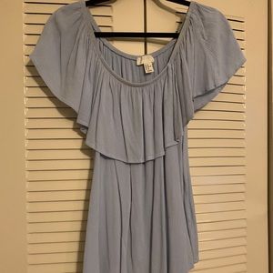 Sky Blue Off The Shoulder Blouse